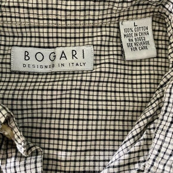 Bogari Short Sleeve Button Down Cotton  Shirt Large - Picture 5 of 6